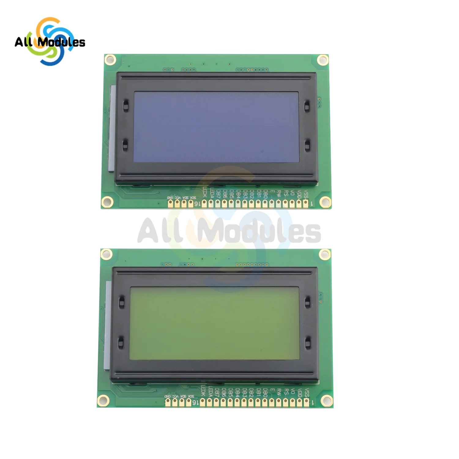 Imagem -02 - Módulo de Exibição Lcd para Arduino Lcm Azul ou Amarelo Blacklight Personagem 16x4 5v 1604lcd