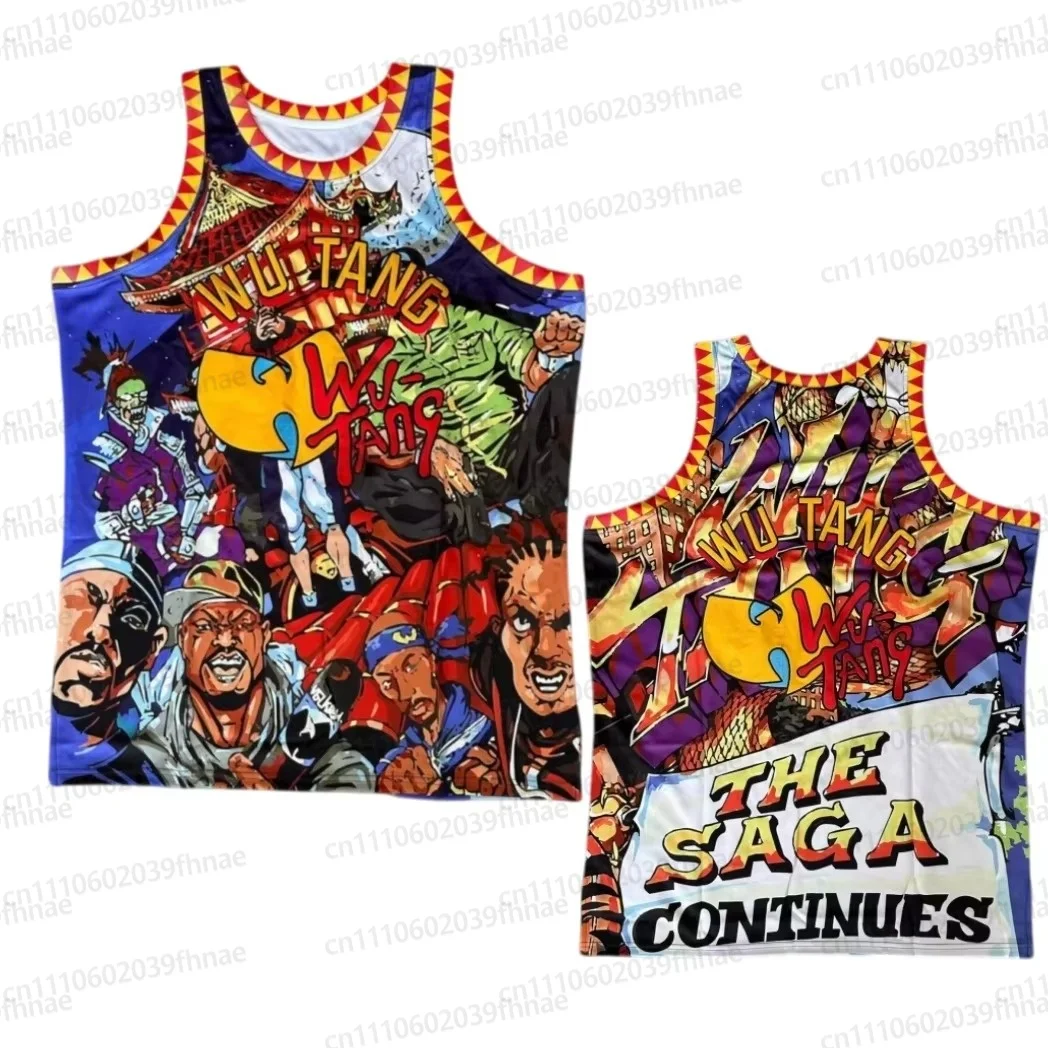 Wu Tang 97 Familien-Set Basketball-Trikot Ärmelloses Shirt Hip-Hop-Stil Outfit Freizeitkleidung Familien-Matching – Detail 5