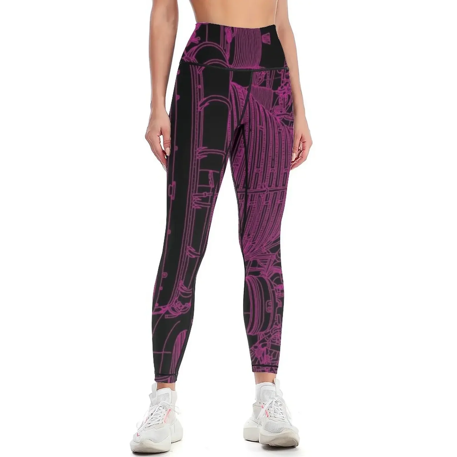 

Apollo Rocket Boosters in Pink Neon Leggings leggins push up woman legging gym Women's high waist gym pants Womens Leggings