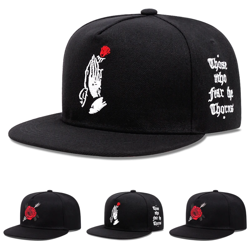 2026 Fashion New Baseball Hat Rose Letter Embroidered Skateboard Hat Daily Commuter Decoration Sunshade Hat Unisex Flat Edge Hat