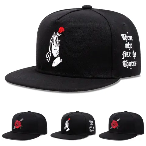 2026 Fashion New Baseball Hat Rose Letter Embroidered Skateboard Hat Daily Commuter Decoration Sunshade Hat Unisex Flat Edge Hat