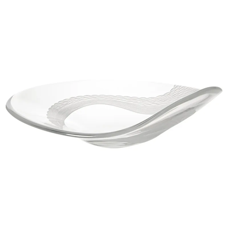 

Crystal glass large fruit plate living room ornament, Italian wave coffee table decoration, hotel clubhouse decoration