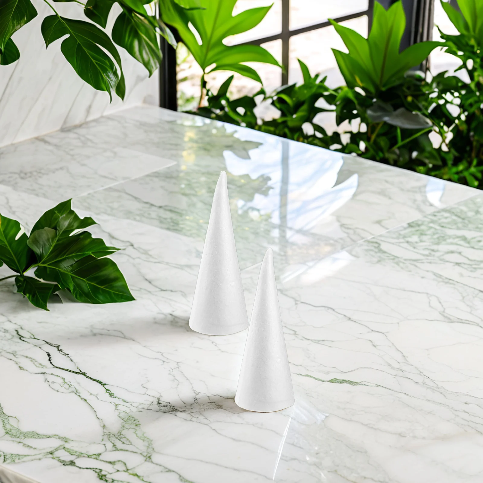 6 قطعة 24 سنتيمتر الأبيض رغوة المخاريط الاكسسوارات الحرفية للمنزل عيد الميلاد naments أنشطة الأطفال مشاريع رياض الأطفال الكنيسة