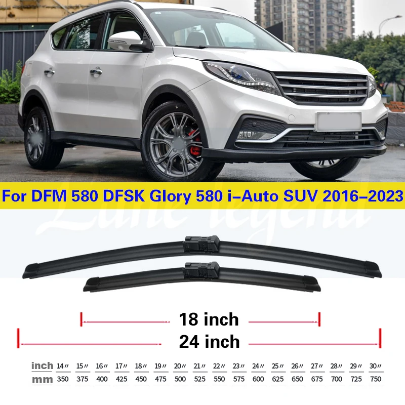 Front Rear Wiper Blades For DFM 580 DFSK Glory 580 i-Auto SUV 2016 - 2023 Windows Windshield Windscreen Brushes Car Accessories