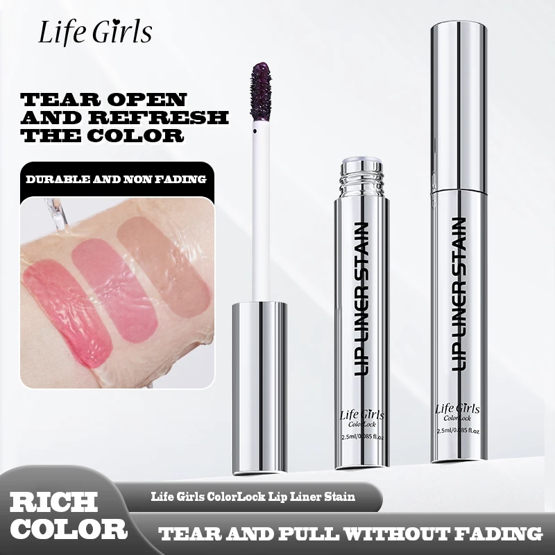 Life Girls ColorLock Lip Liner Stain, struccante per labbra, trucco naturale, lucidalabbra rimovibile, impermeabile e antiaderente per tazze