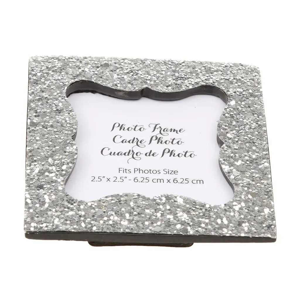 4-6pack Shiny Sequin Small Photo Frame with Back Stand Wedding Party Favor