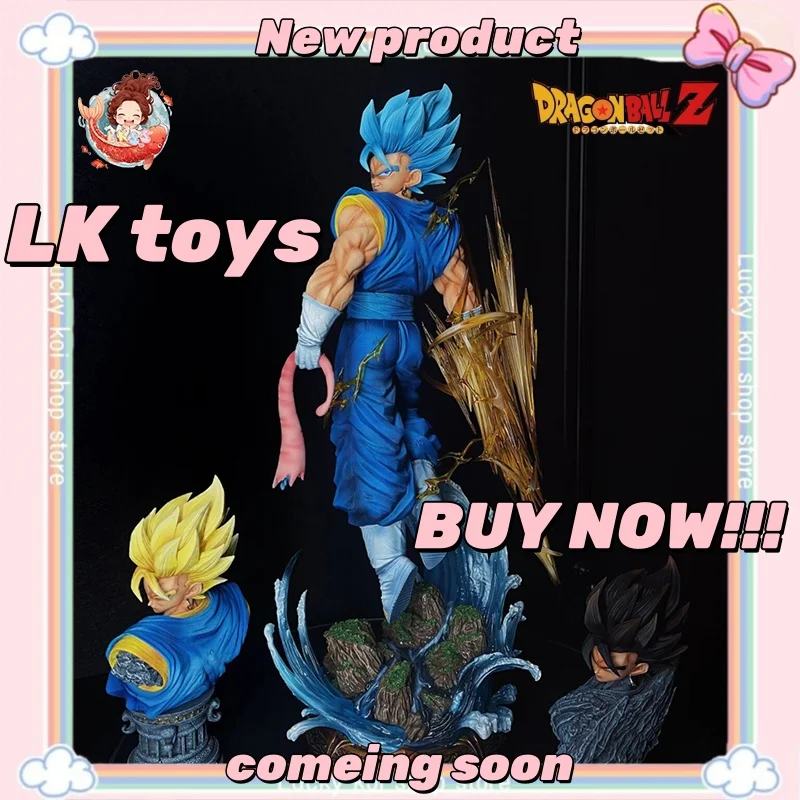 

IN STOCK LK toys Dragon Ball Anime Figure Vegetto Figure 3 heads 40cm PVC statue Collection Model Desk Decoration Toy Gift
