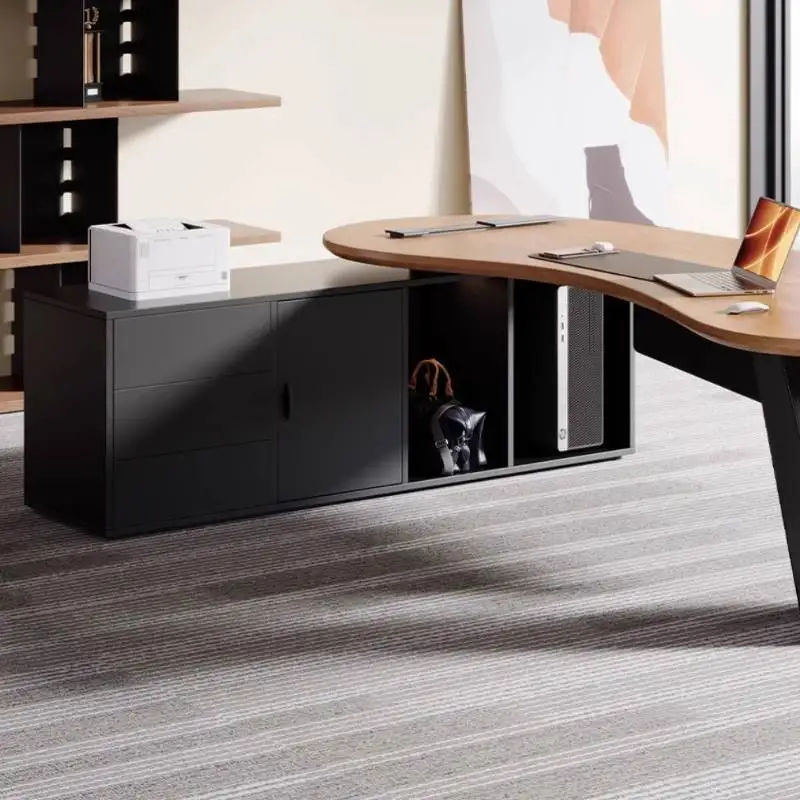 Nordic Style Office Desks Designer Aesthetic Corner Drawers Office Desks Black Modern Luxury Schreibtisch Work Station Table