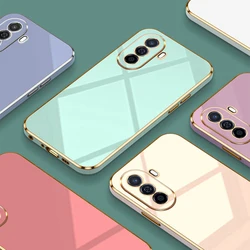 For Huawei Nova Y70 Case Luxury Square Plating Huawei Nova Y70 Plus Phone Case ShockProof Silicone Back Cover Fundas