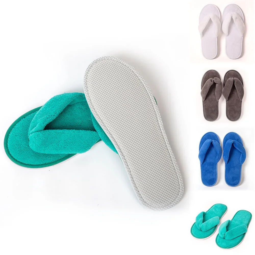 

Women Solid Color Coral Fleece Slippers Soft Non-disposable Home Hospitality Slippers Party Gifts for Wedding Guests Slippers