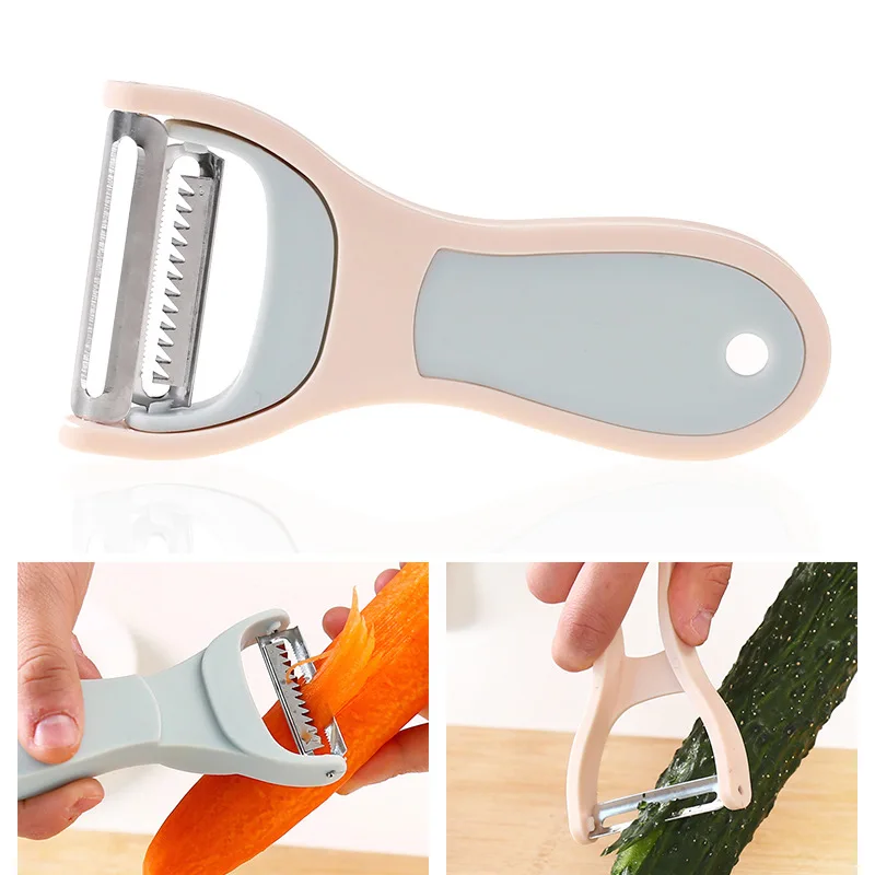 [Buy 1 get 1 free] 2-in-1 paring knife, scraper, household kitchen, fruit and vegetable planer, stainless steel multi-functional planer, melon planer