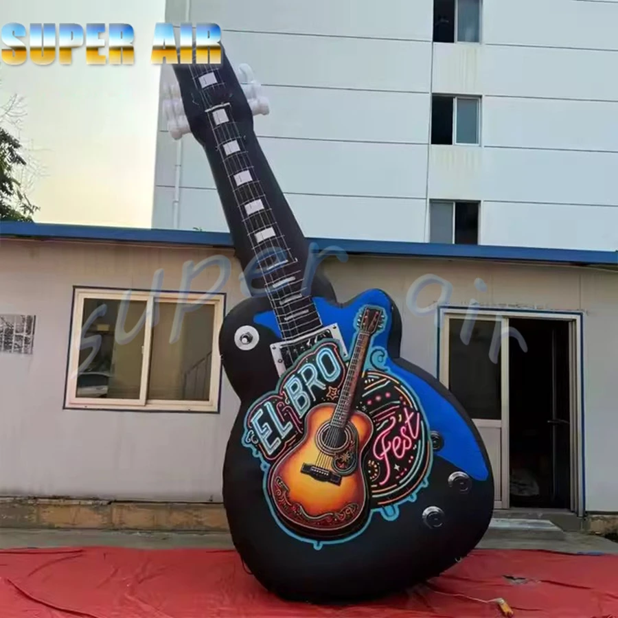 

Music festivel theme decoration huge inflatable guitar model for stage decoration