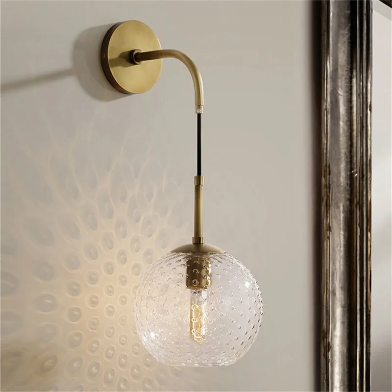 

Rousseau Wall Sconce postmodern Luxury Wave Point Colored glass ball wall light Bedroom Loft art deco bedside wall lights