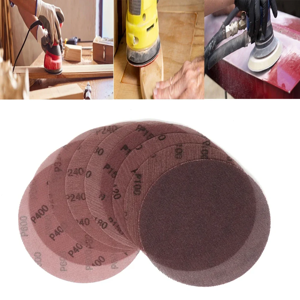 5/10/15 Pcs 9 Inch Mesh Sandpaper Abrasive Dust Free Anti Clogging Net Sandpaper Hook and Loop for Wood Drywall Car Polishing