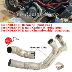 For INDIAN FTR1200 S FTR 1200 Carbon R Championship 2018 - 2025 Motorcycle Exhaust Escape System Titanium Alloy Front Link Pipe