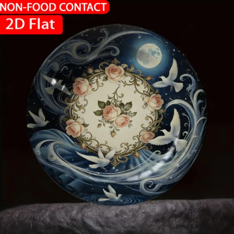 1pc Commercial Image Ceramic Plate Non-Food Contact, Home Desk Ornaments, Living Room And Bedroom Decorations, Suitable for