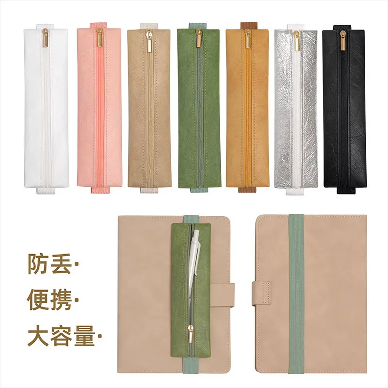 

Tyvek Portable Portable Pencil Case for Office Meetings Notebook Pen Storage Zipper Bag Easy Access Design Minimalist Style