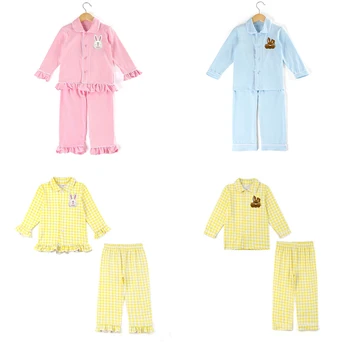 Familie Passende Pjs Osterhase Mutter Kinder Pyjamas Nachtwäsche Baby Kleidung Loungewear Rot Jungen Mädchen Pyjamas Set