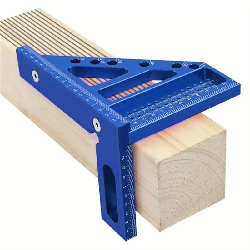 T19C Versatile Aluminum Woodworking Square 90 Degree Protractor Simple Operate For Accurate Angles Measurements