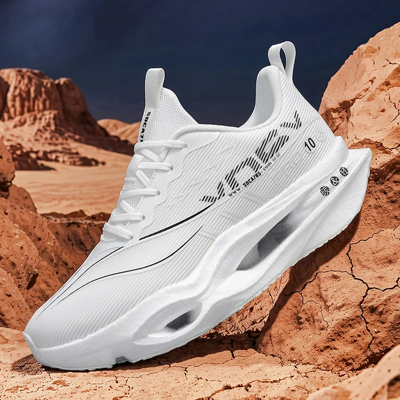 Herren-Freizeitsportschuhe mit Carbonplatte zur Laufunterstützung, atmungsaktivem Mesh, bequemen, niedrigen Schnürschuhen für Trailrunning, Zero-Drop-Sohle, langsamem Rückprall, rutschfest, geeignet für Fitnessstudio, Jogging und Camping. – Detail 9
