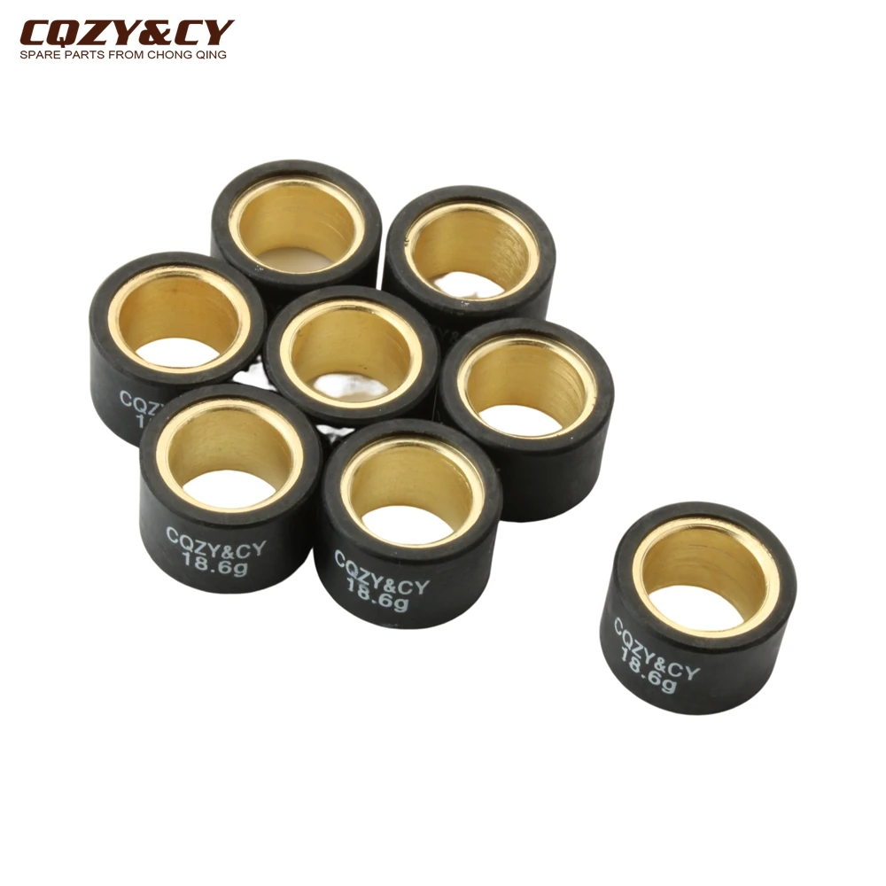 8 szt. Obciążników rolek wyścigowych wariatora 15g 18,6g 21,4g 25x17mm do skuterów Piaggio Beverly Tourer Eu3 400 X Evo X8 400cc