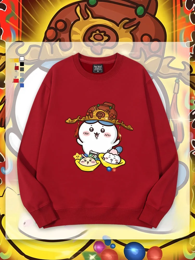 

Мужская зимняя толстовка Eicawa Collaborative Wealth God Ussachi Little Eight Ig Jaet с круглым вырезом, хлопок/полиэстер