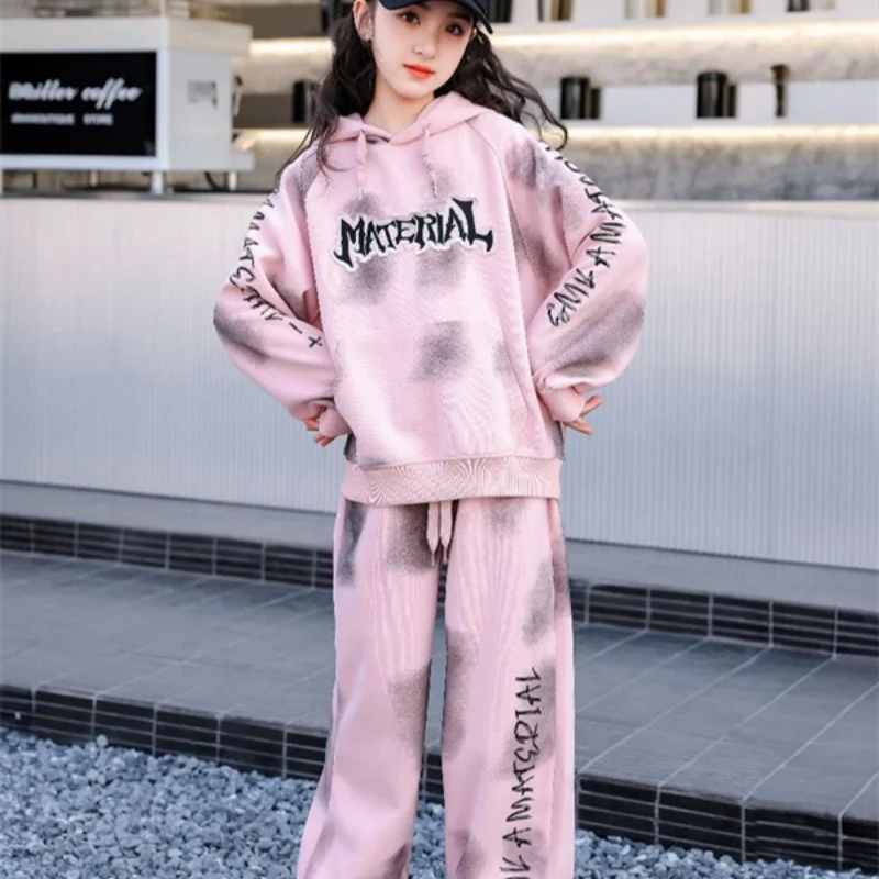 

Girls Sweatshirts +Pants Kids Suits 2PCS/Set Cotton 2024 Charming Spring Autumn Cotton Tracksuit Sport Suits Children Clothing