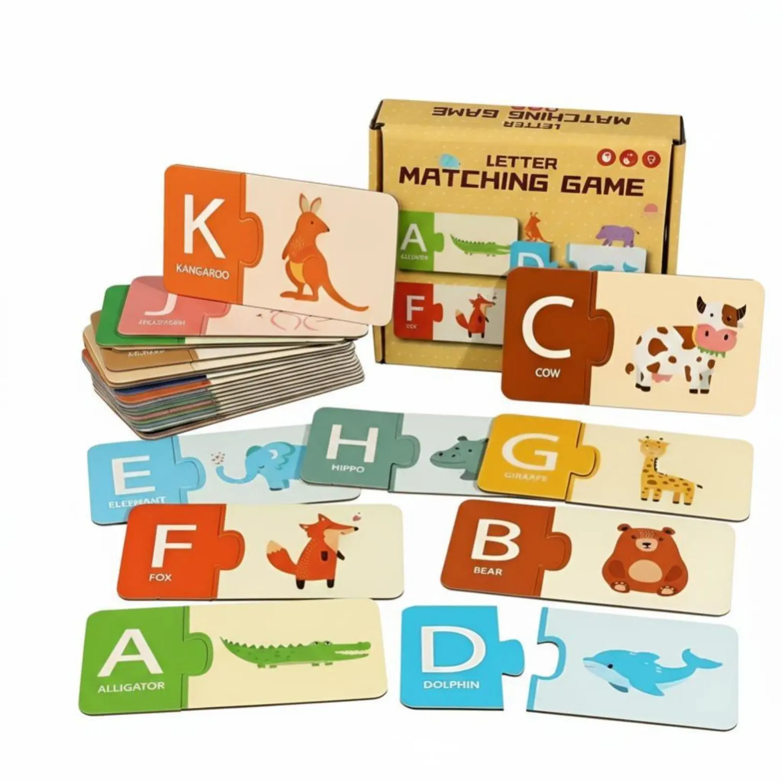 子供向け教育ゲーム、早期学習マッチングカード、アルファベットと数字の認識、未就学児向け認知紙製玩具