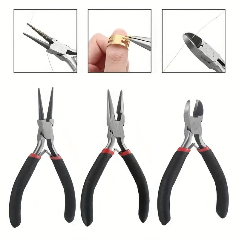 1pcs/set DIY Hand Tool Pliers Set, Jewelry Making and Repair Tools, Arts & Crafts and Sewing Supplies,pinks/black