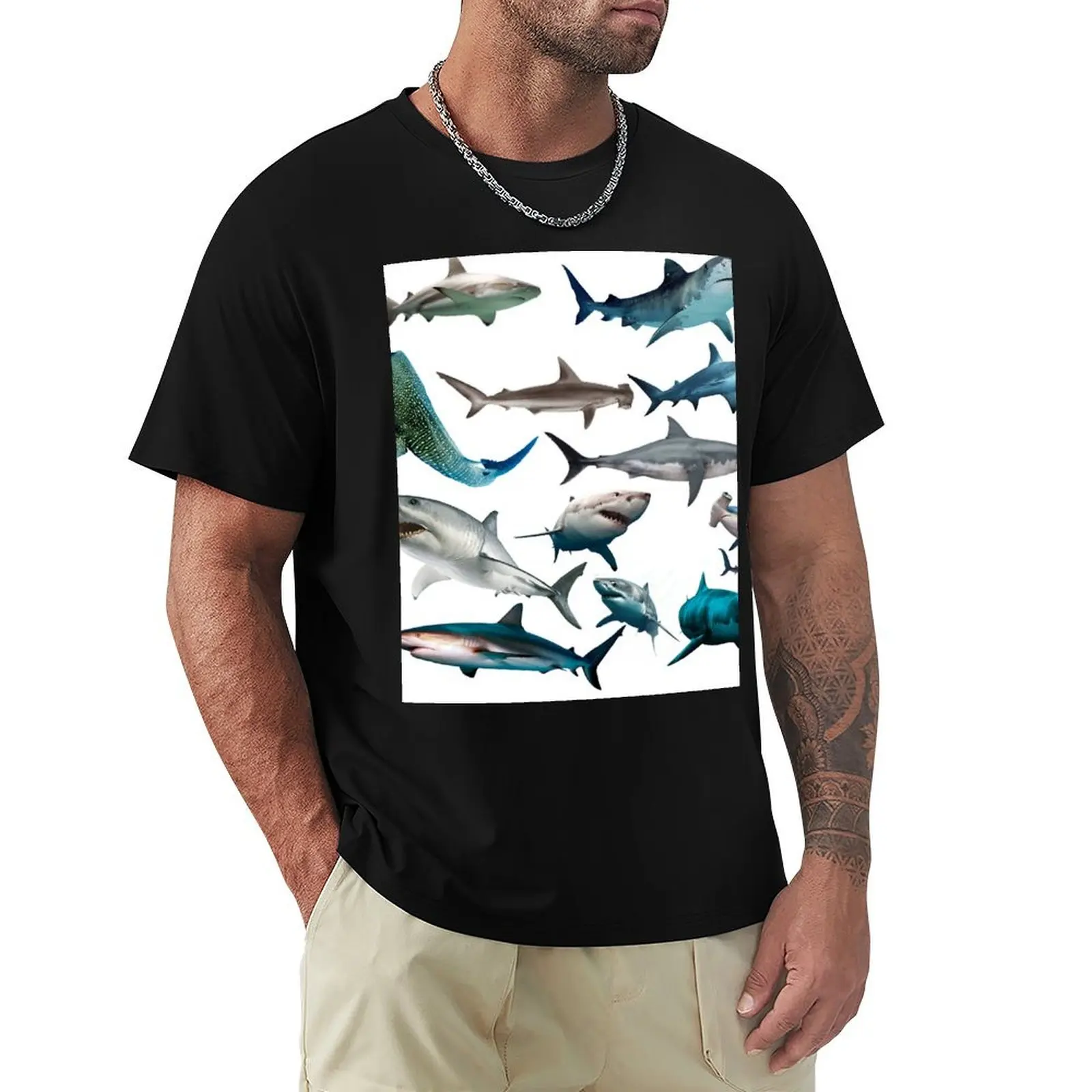 Sharks T-Shirt Street Art Print Tee Shirt
