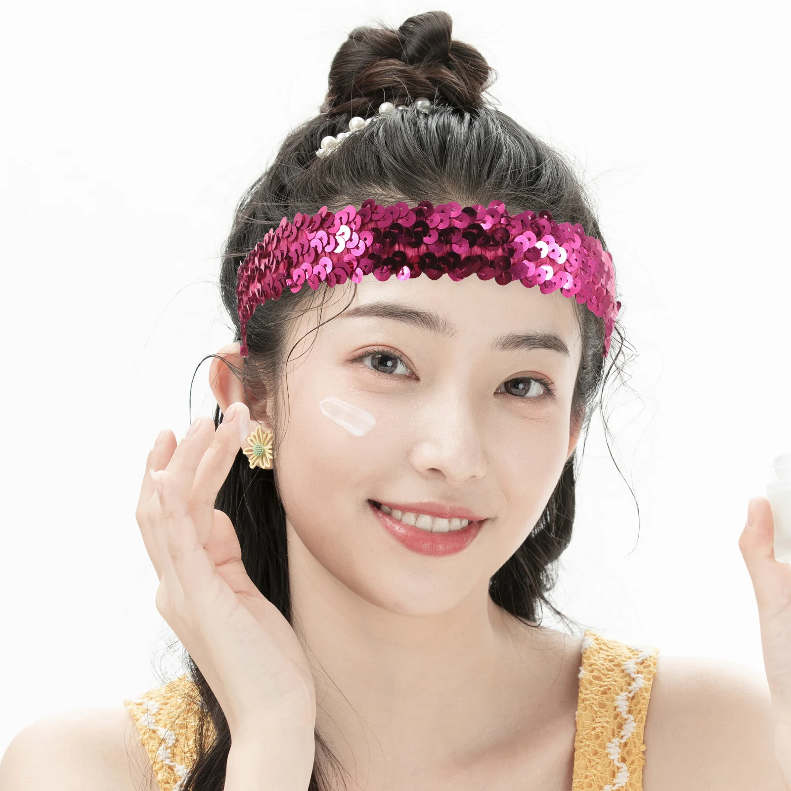 

10 шт. регулируемые блестящие спортивные повязки на голову из мягкой ткани, эластичные хлопковые эластичные ленты для женщин и девочек, бег, танцевальная гимнастика