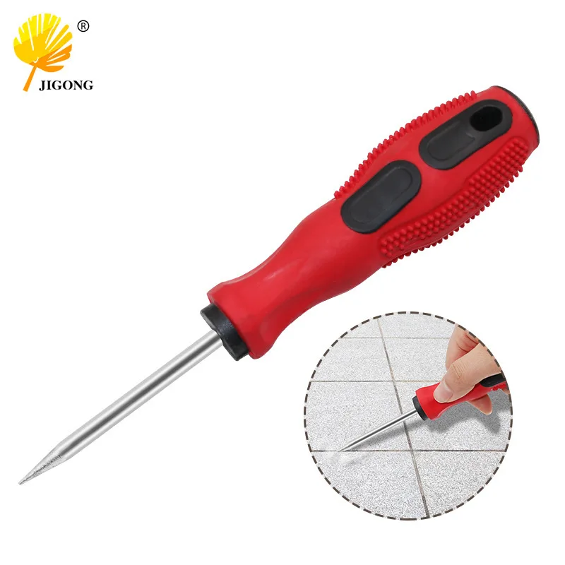 Beauty Cone Tip Clear Cone, Floor Tile Crack Cleaning Beauty Cone, Hand Tool Rubber Red Handle Slotter