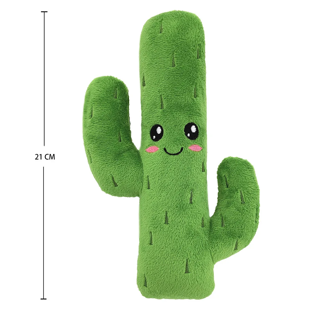 Dog Plush Toy Spot Wholesale Plush Stuffed Fruit Cactus Pet Toys Squeak Sound Bite Dog Toys Fleece Squeak Toys