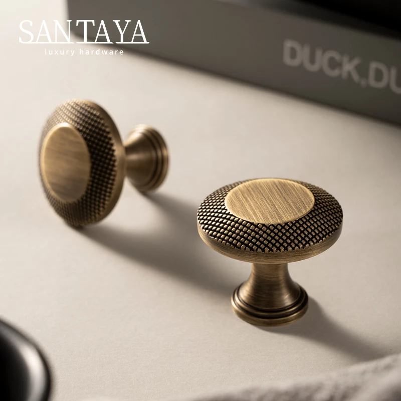 Knurled Brass Cabinet Pull 4