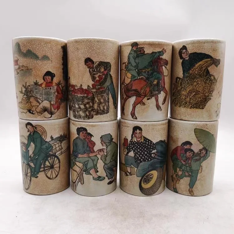 

Very rare porcelain vase,1970,MAO Zedong agricultural era,8 pieces/pack,Free shipping