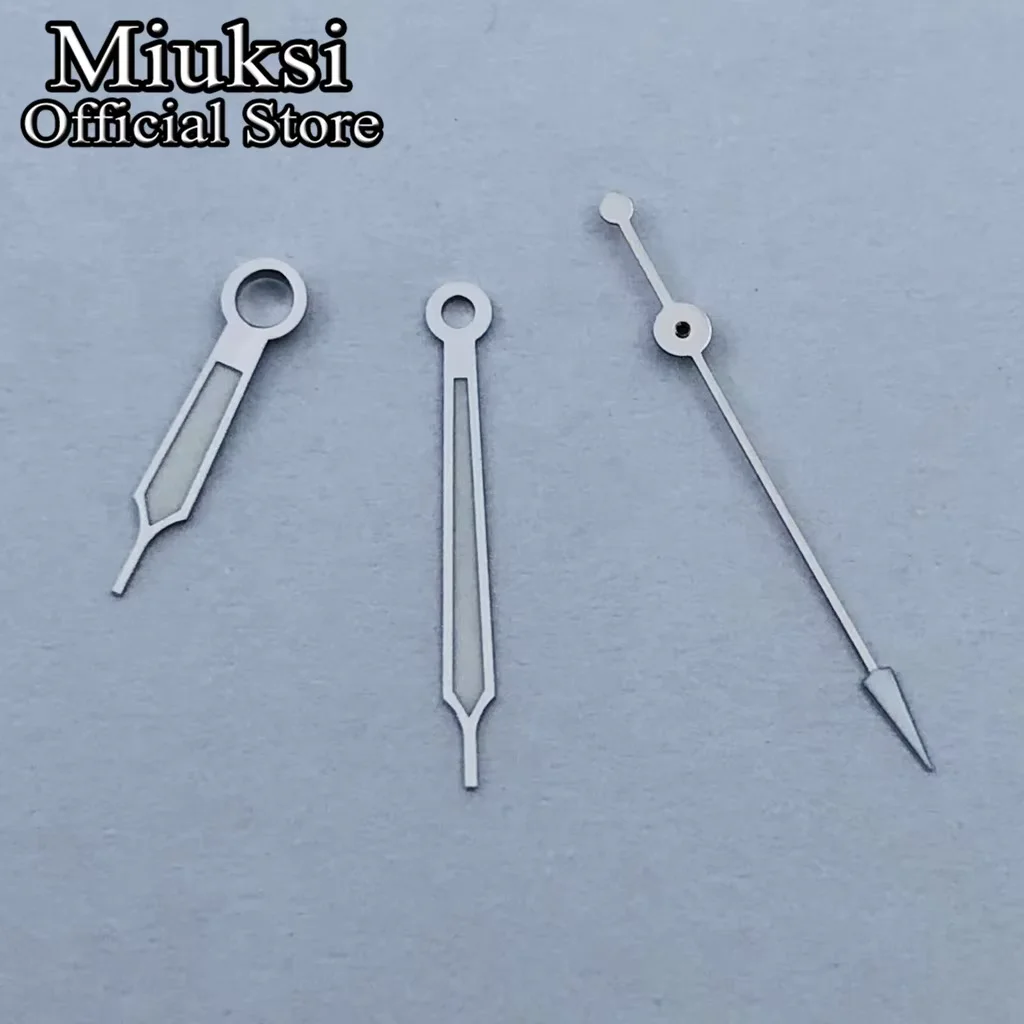 Miuksi VH31 Uhrzeiger silber/weiß/schwarz grün leuchtend passend für VH31 Uhrwerk Zubehörteil – Detail 6