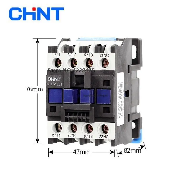 CHNT CJX2 Original CHINT CJX2-1801 1NC AC Contactor 18A Coil Voltage 380V 220V 110V 36V 24V LC1-D AC Contactor CJX2-1810 1NO