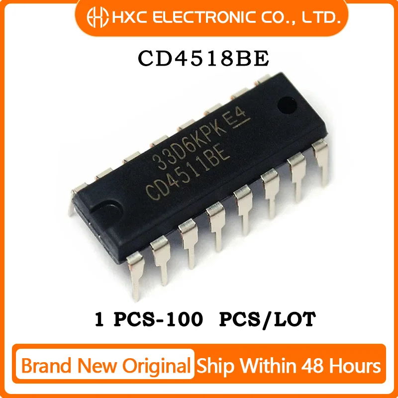 10PCS/50PCS/100PCS CD4518BE CD4518 HEF4518BP HCF4518 IC BCD COUNTER DUAL 4-BIT 16DIP 100% New Original Chips