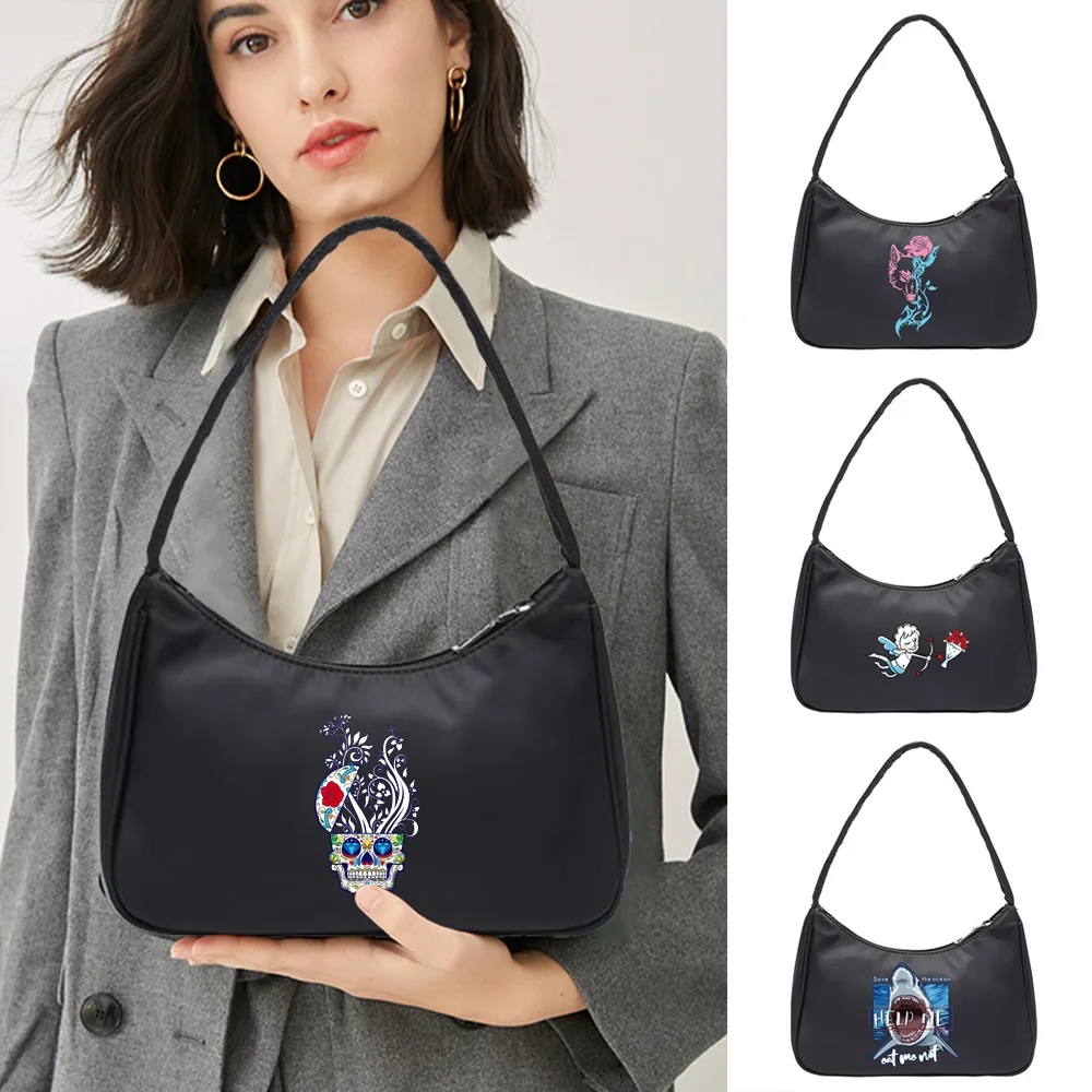 Classic Women's Mini Underarm Bags Fashion Street Handbag Small Bag Color Print Casual Underarm Bag Shopping Hobo Shoulder Bags