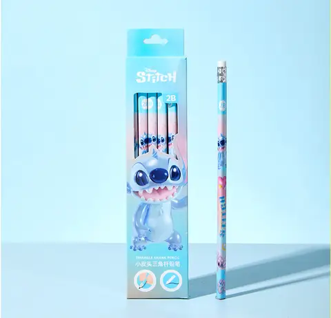 12 st tecknade pennor Stitch Lilo & Stitch Spiderman Frost tecknade HB-pennor Roller Stationery Box Set Skrivning och teckning 8 best sales stygnpennor - №5