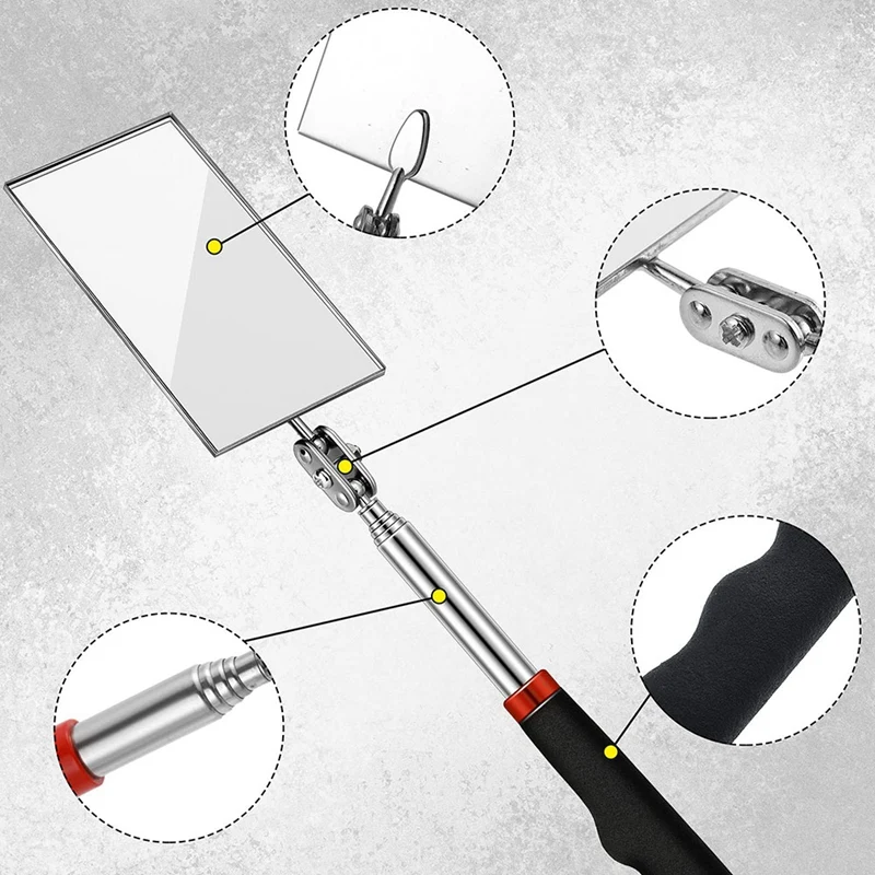 Telescoping Inspection Mirror Mirror Inspection Tool for Checking Vehicle, Observing Eyelashes Mouth Other Small Parts Retail