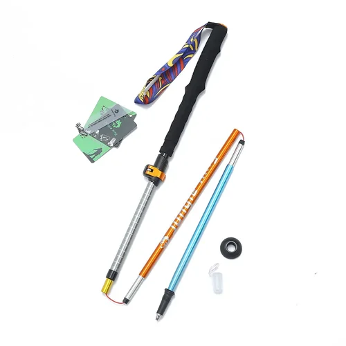 Imagen 2 del producto JUNGLE KING-poste de senderismo de aleación de aluminio 7075A, poste plegable y telescópico portátil, para escalada de montaña y senderismo, 5 secciones