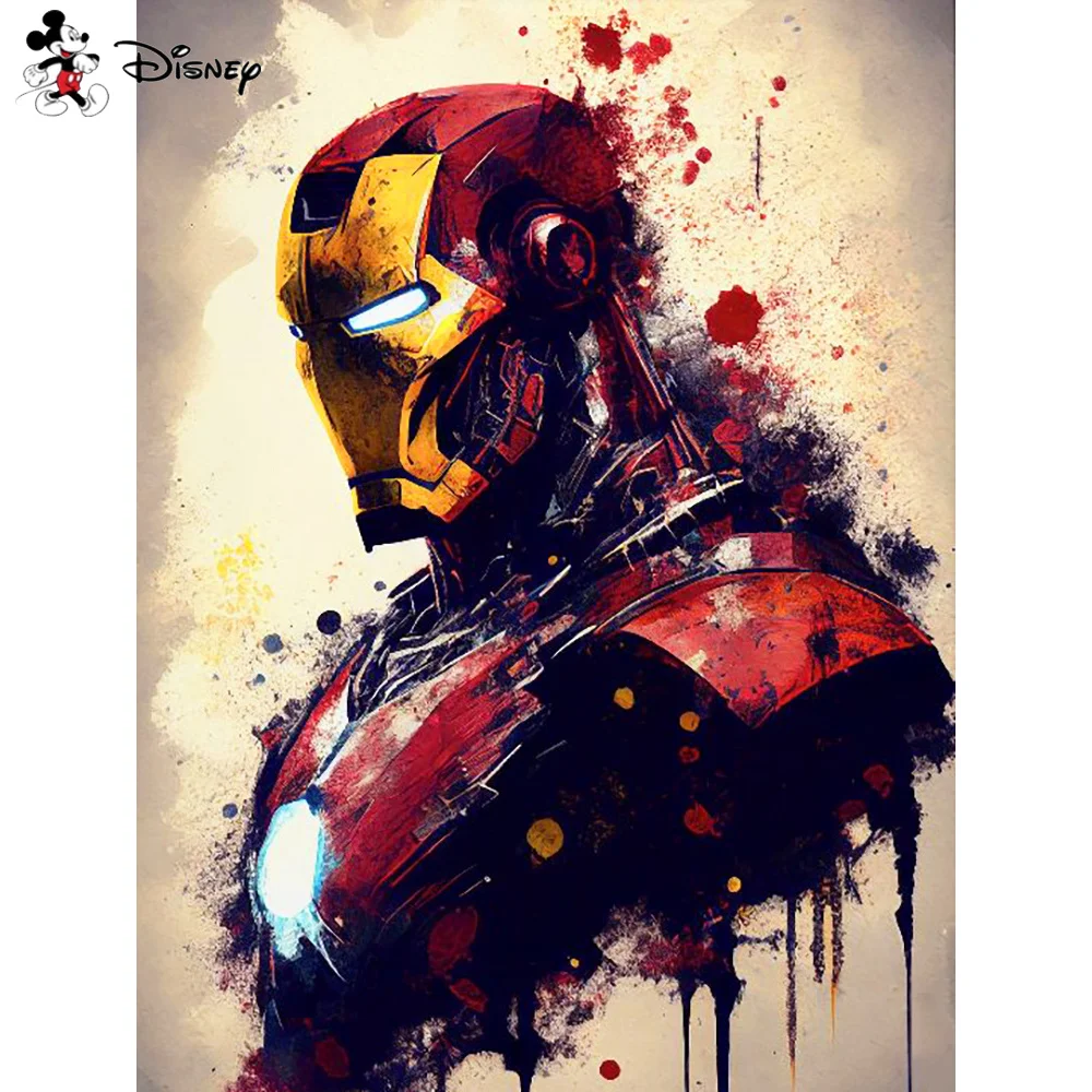 Marvel DIY Diamant Malerei Set Cartoon Iron Man volle Runde 5D Diamant Mosaik Marvel Porträt Kinder Geschenk