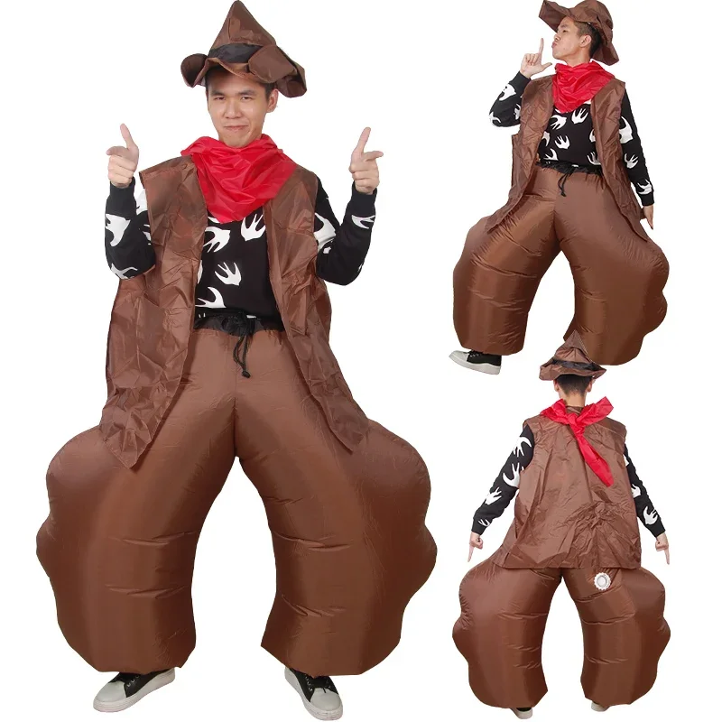 

Funny and funny cartoon dolls, doll costumes, adult movie props, Western cowboy shooter costumes, inflatable clothes