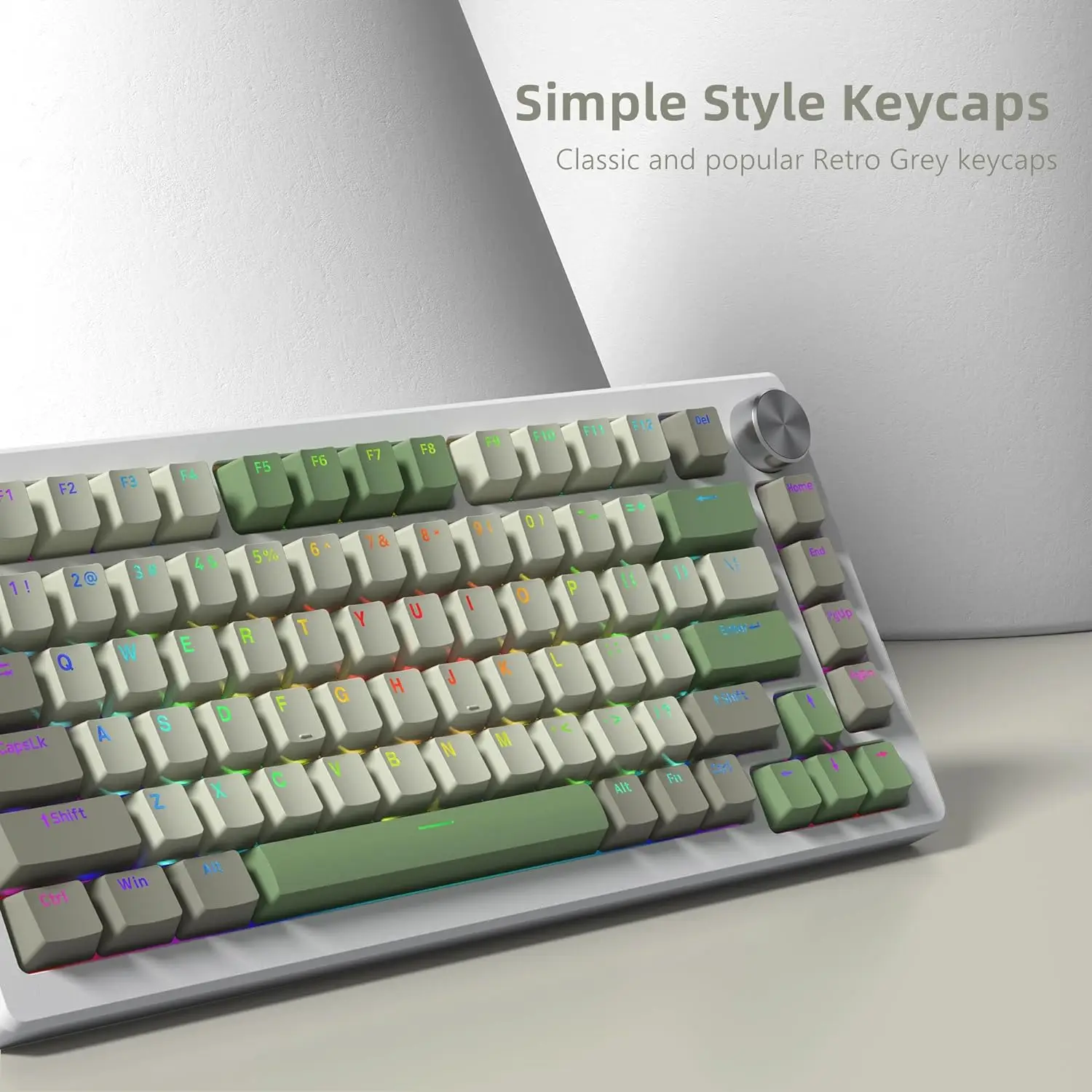 Imagem -06 - Personalizado Retro Cinza Brilho Através de Keycaps Perfil Oem Double Shot Pbt Keycaps para Cherry Gateron Switches mx 166 Chaves