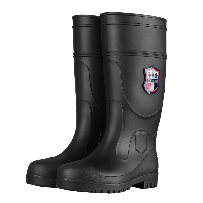 Labor Protection Rain Boots Steel Head and Bottom Anti-smashing, Anti-stab, Medium-tube, High-tube, Fishing, Rescue, Fire Shoes