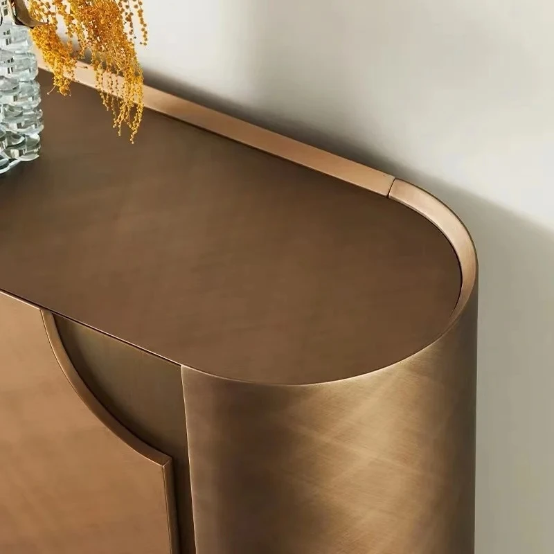 軽奢ワインキャビネット リビングルーム ミニマリスト サイドキャビネット 無垢材 背の高い収納 装飾キャビネット