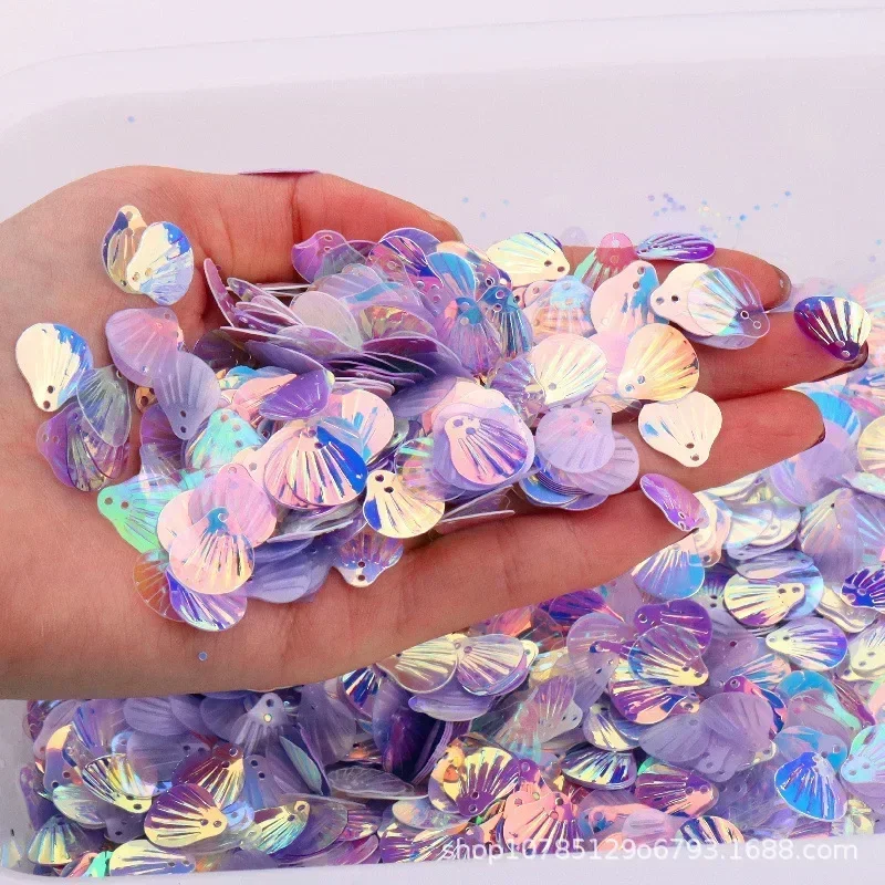 10g/Bag13mm Transparent Shell Mermaid Fish Scale Sequins PVC Paillettes DIY Wedding Sewing Dress Craft Lentejuelas Accessories