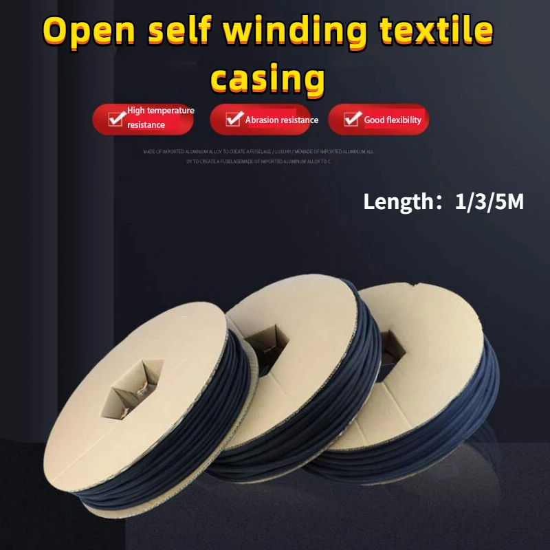 1/3/5M PET Open Self - Winding Textile Sleeve 5mm-50mm Flame Retardant Wire Protection Cable Braided Wire Harness Sheath Hose