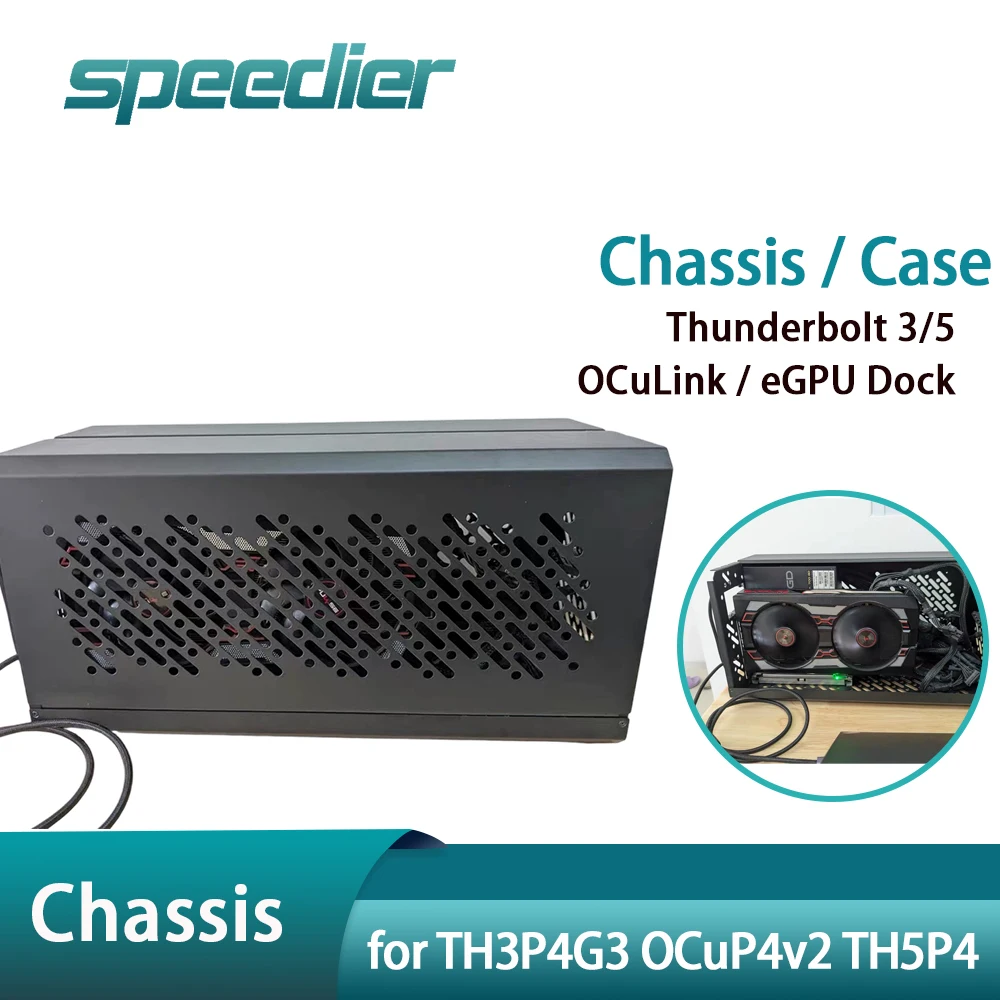 OCuLink Thunderbolt 3 / 5 Chassis Case for TH3P4G3 TH5P4 OCuP4v2 External GPU Dock 4 Slots PCIe4.0 Laptop EGPU Expansion